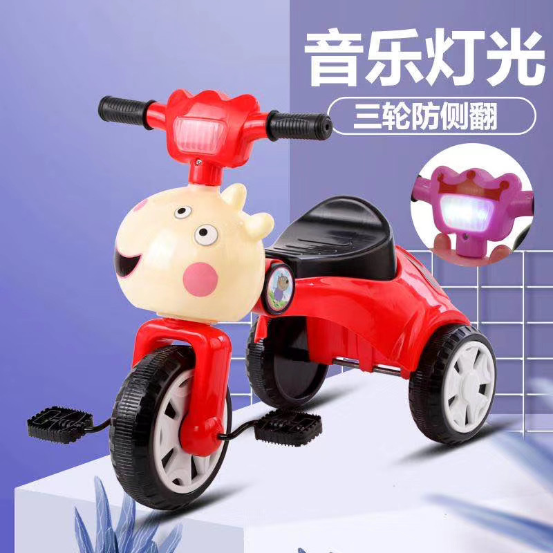 Children's tricycle, bicycle, foldable, music and light, 1-3-5 years old bicycle, children's toy car details Picture