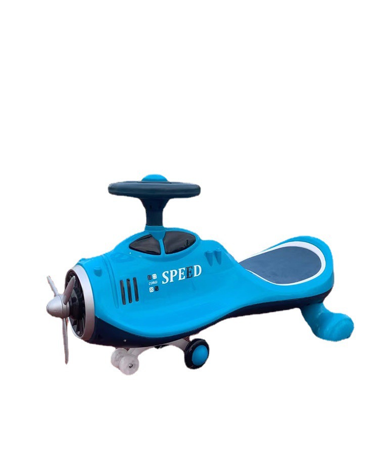 The new aircraft twisty children's swing car with anti-rollover sliding swivel wheels is a toy car for 2-10-year-old babies to walk around Item Picture