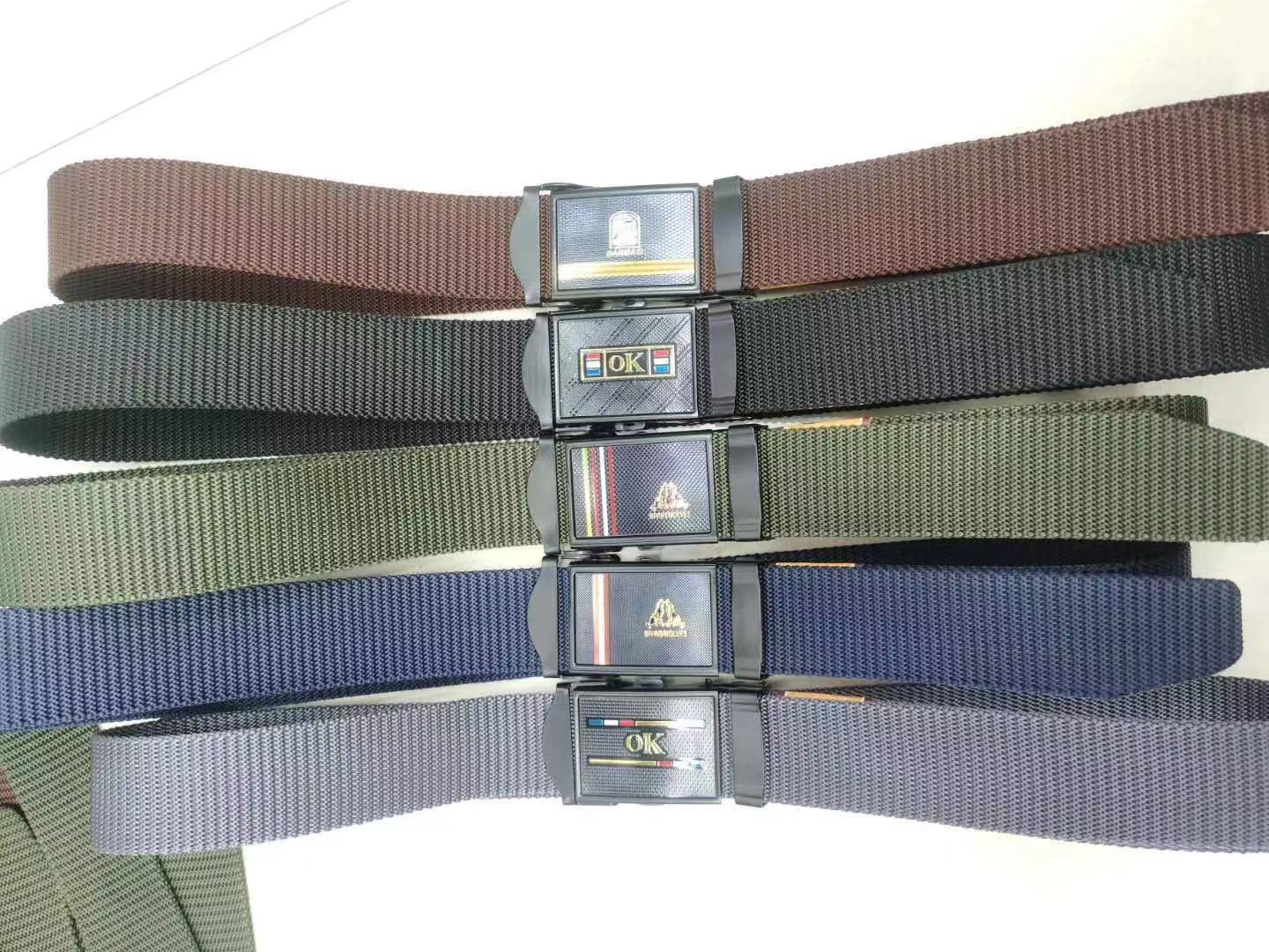 Student military training belt, outdoor protective nylon woven belt, smooth pressure plate, men's belt, stretchable and unbroken fabric belt details Picture