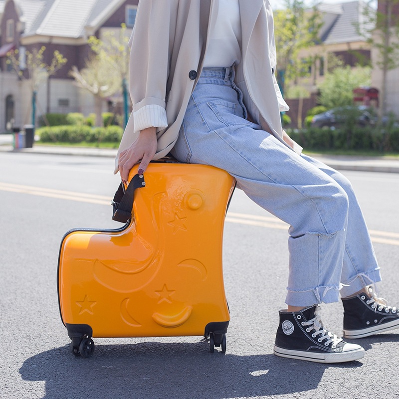 Children's password lock suitcase, riding swivel wheel carry-on case, new travel case, male and female travel trolley case Specification drawing