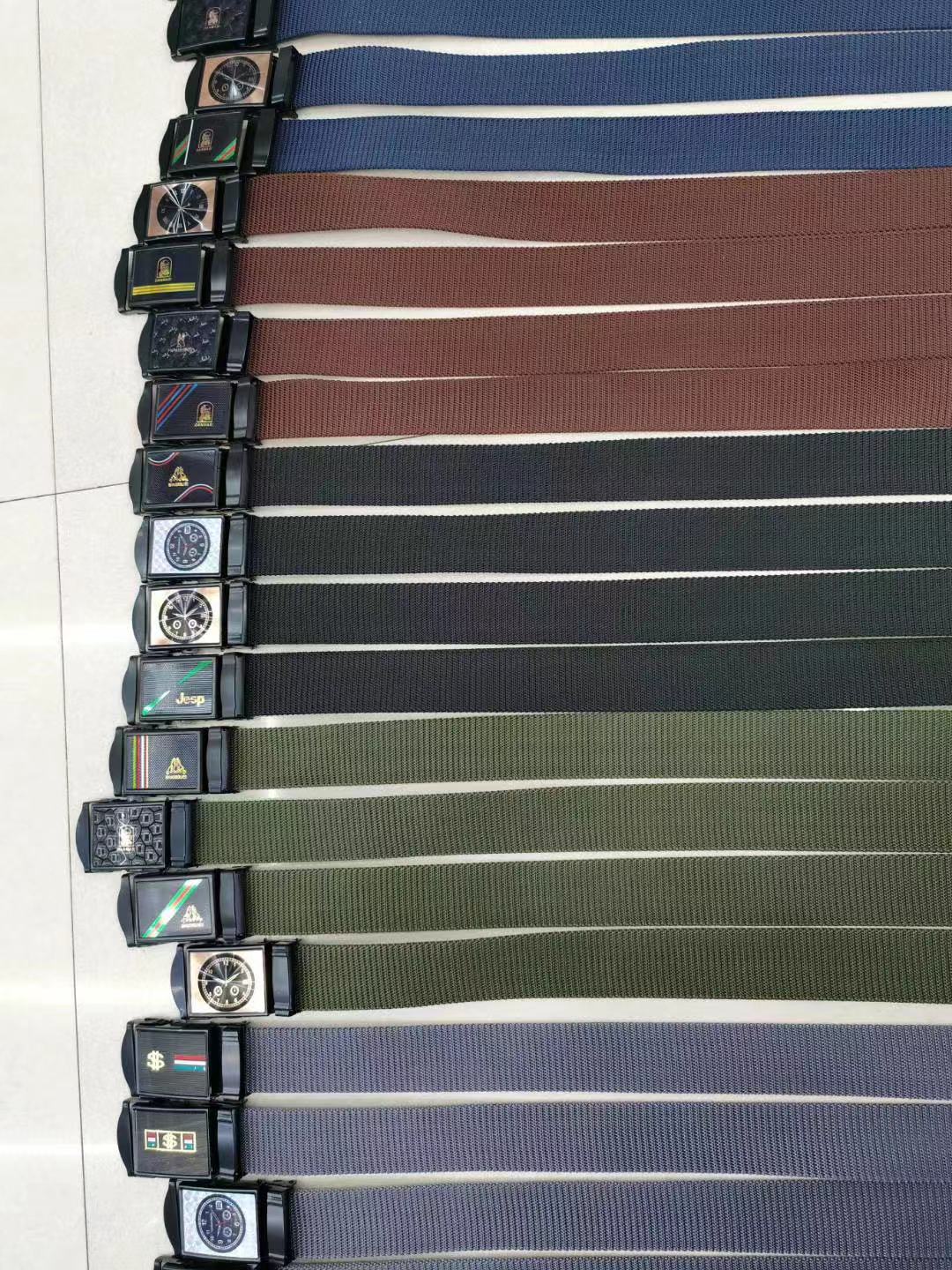 Student military training belt, outdoor protective nylon woven belt, smooth pressure plate, men's belt, stretchable and unbroken fabric belt Specification image