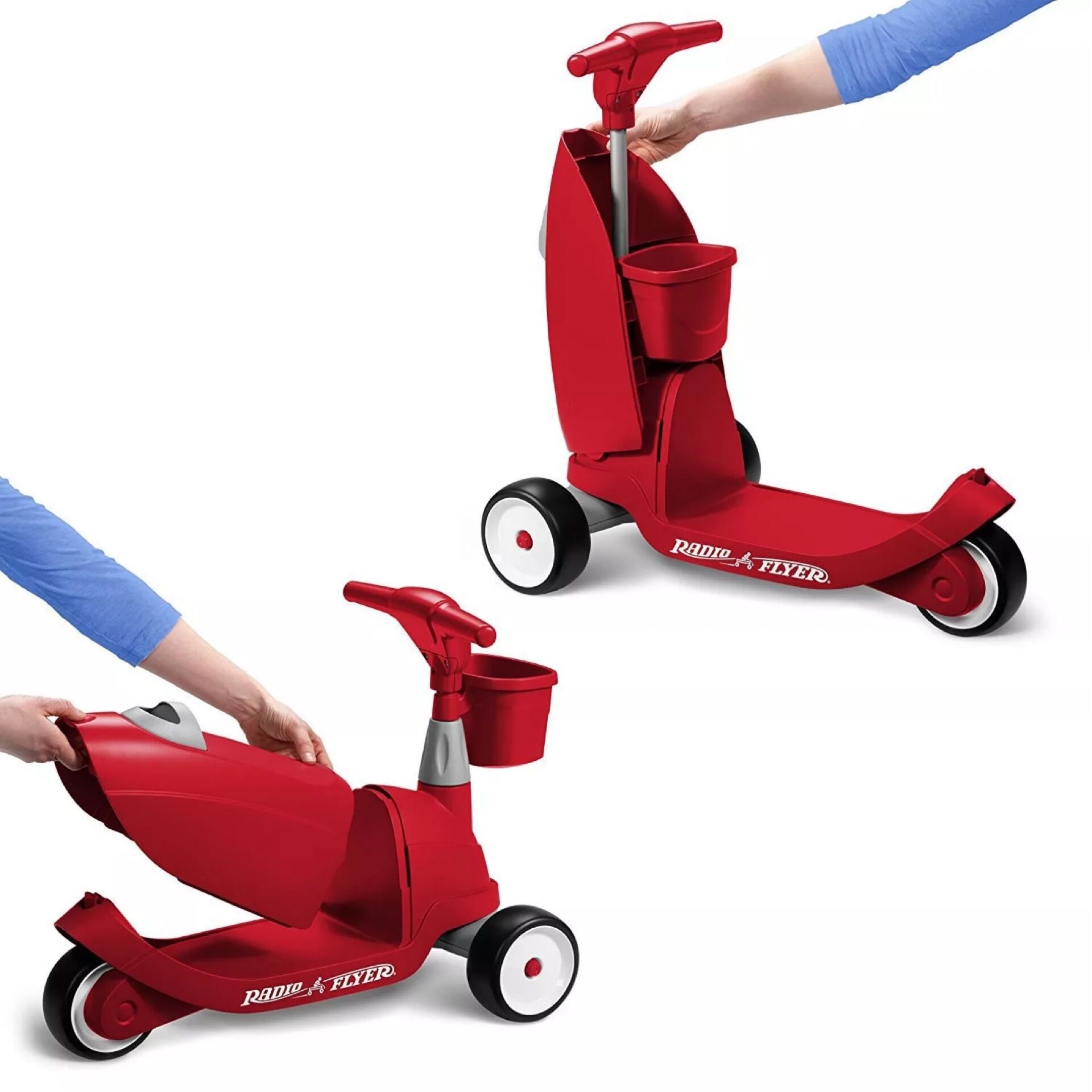Children's scooters, three-wheeled scooters, two-in-one multi-functional baby scooters, drop shipping Specification drawing