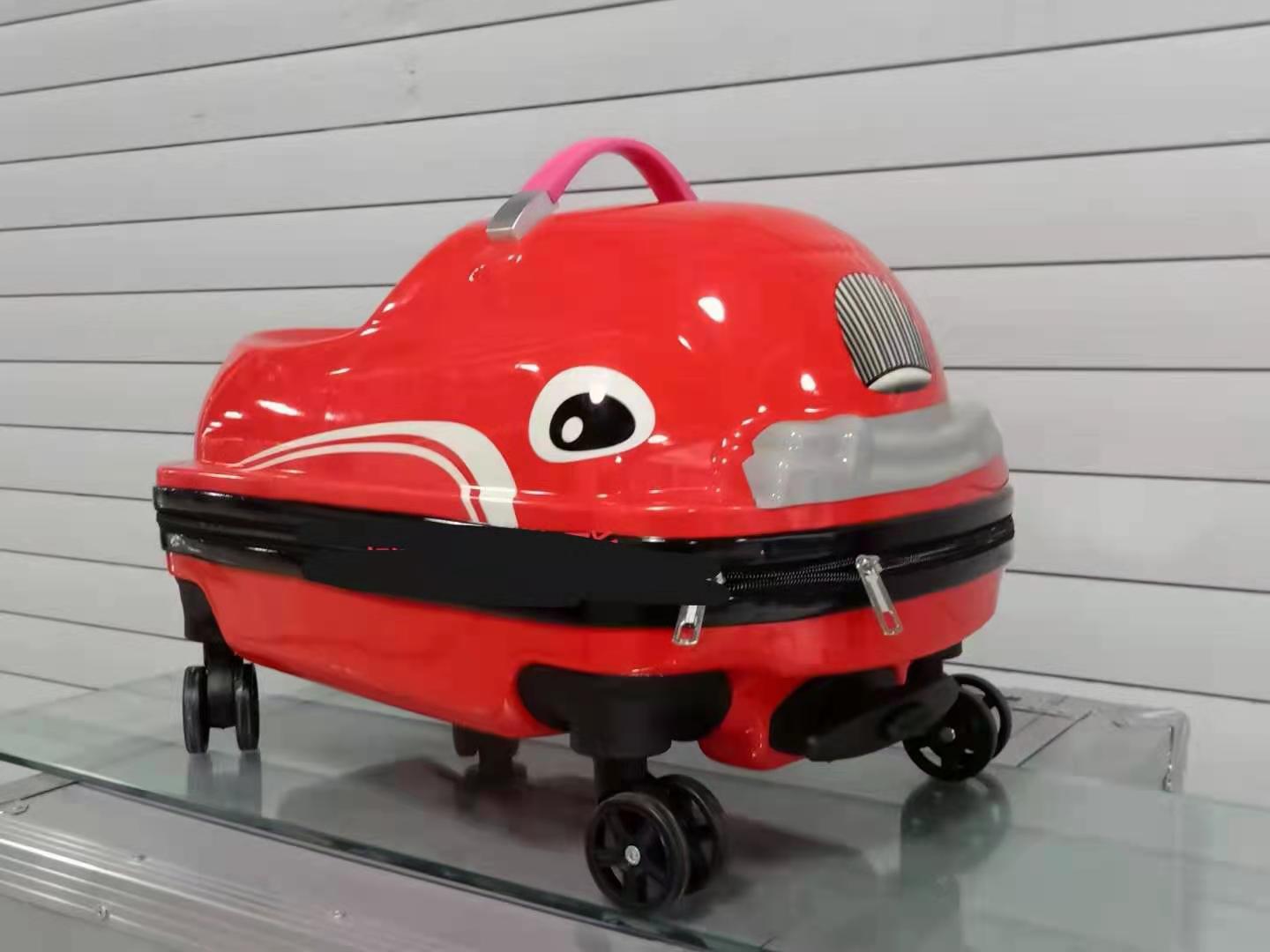 Customized 20-inch rideable suitcase, children's luggage, travel case, little duck, swivel wheel and seat travel case full figure