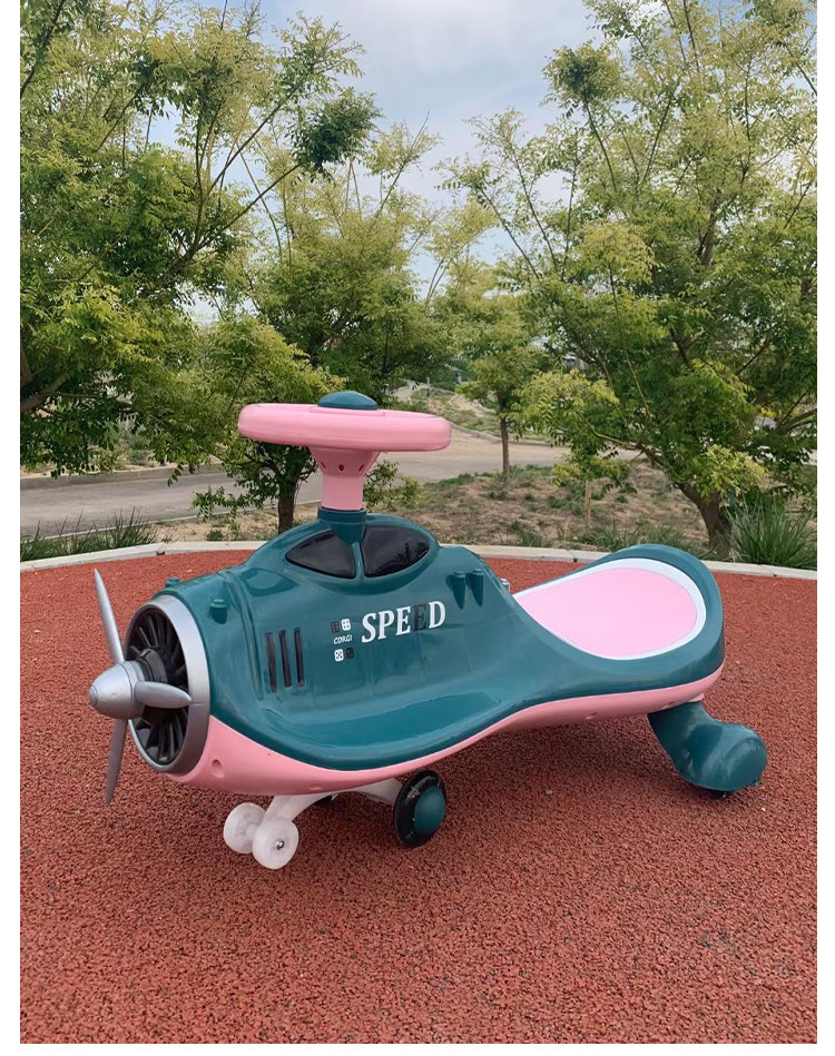 The new aircraft twisty children's swing car with anti-rollover sliding swivel wheels is a toy car for 2-10-year-old babies to walk around details Picture
