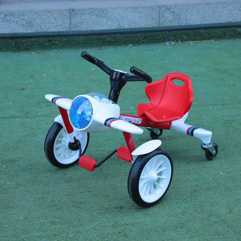 Children's foot-pedal imitation airplane head drifting toy car, children's tricycle, foot-pedal offset tricycle square yo-yo car full figure