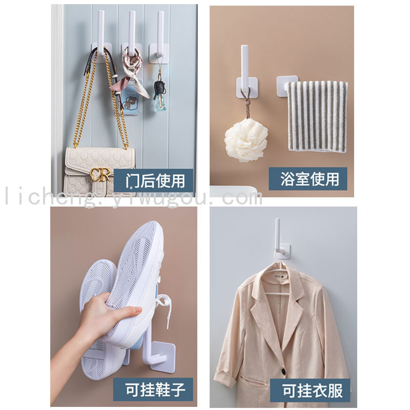 The manufacturer supplies multi-functional non-drilling strong hook storage hook racks and L-shaped self-adhesive hooks for home storage Application Scenario