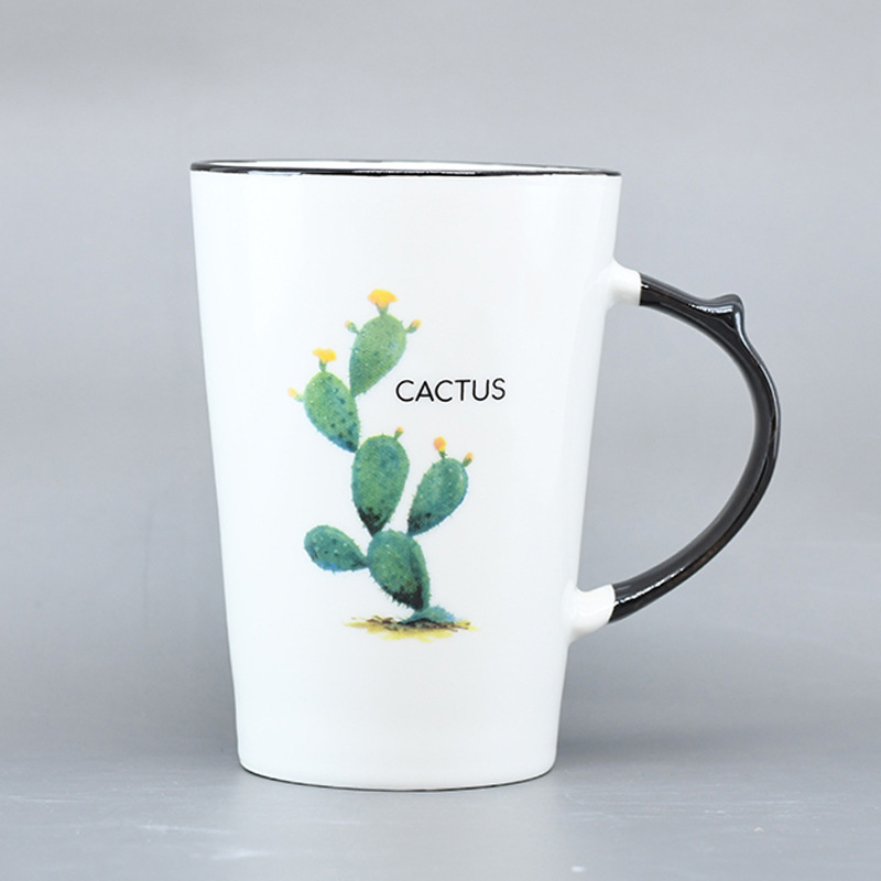 Single-person dining ceramic tableware set, home creative and simple cactus water cup, single-person tableware bowls and plates, home vegetable plates Specification image