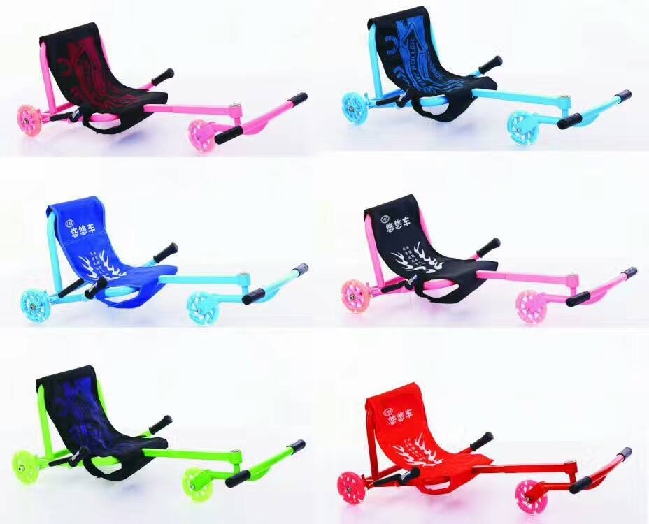 New children's square yo-yo, foot rocking car, go-kart, drift, fitness three-wheeled yo-yo full figure
