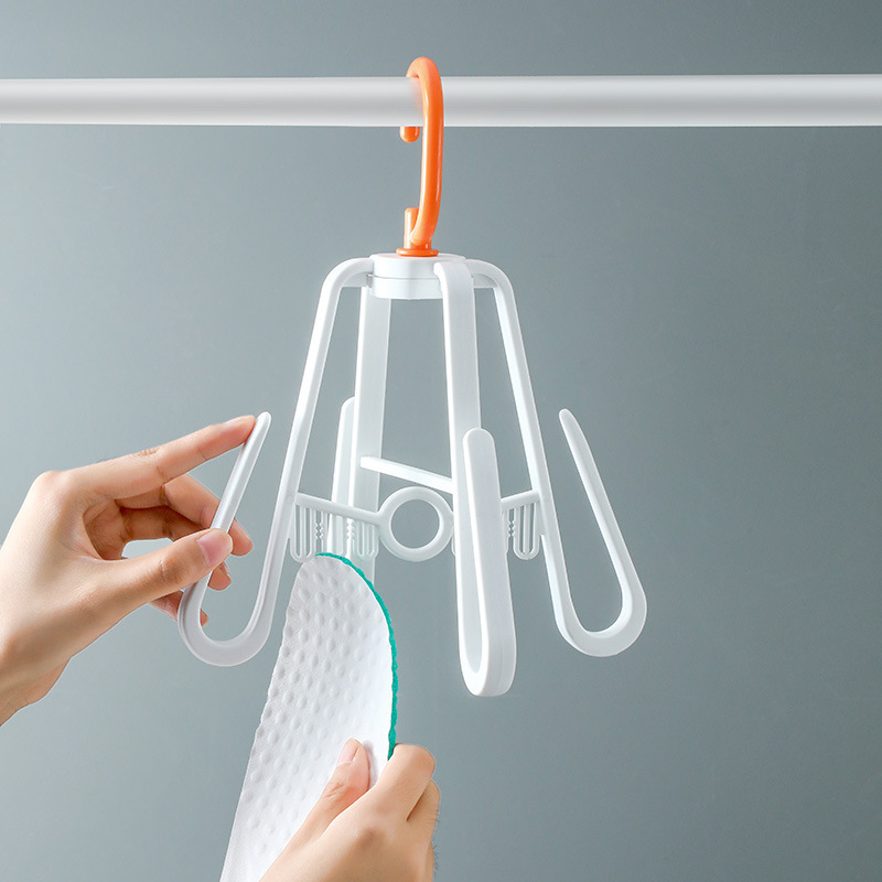 The shoe storage rack is foldable and can be used for outdoor shoe drying. It is a rotating rack for balconies and can be hooked Specification image