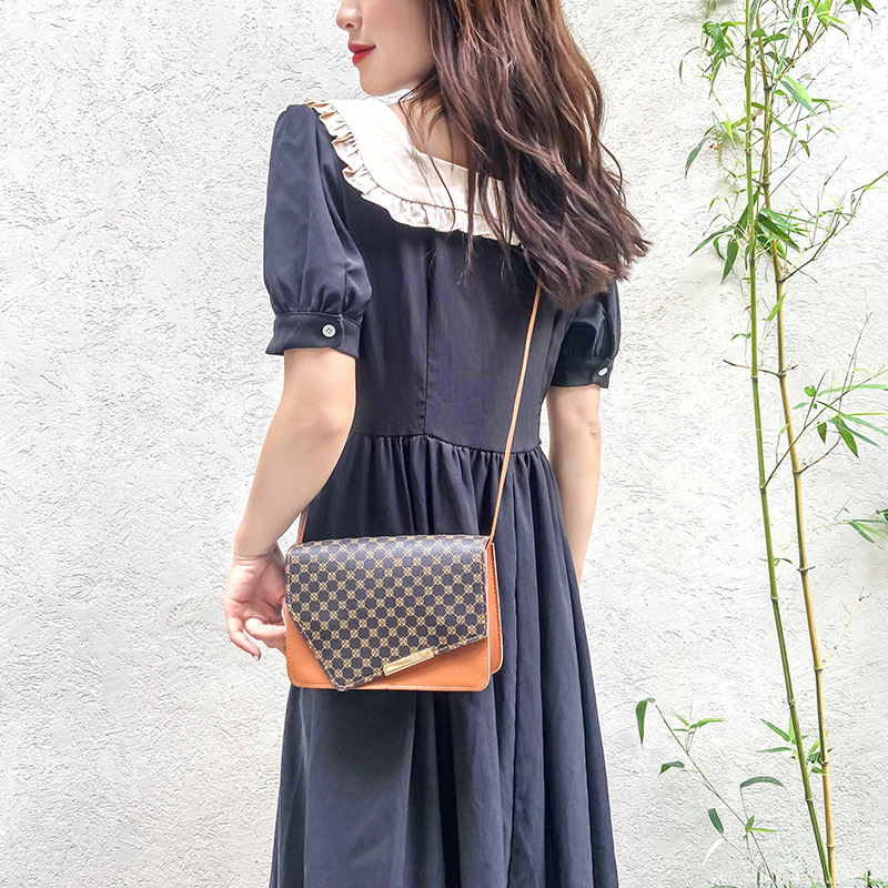 链条斜挎小方包2021ladies bags外贸包包女批发韩版花料单肩包