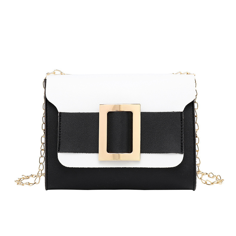 Fashionable color-blocking hardware small square bag 2021 Summer new product chain mobile phone loose change crossbody handbag, women's bag consignment Item Picture