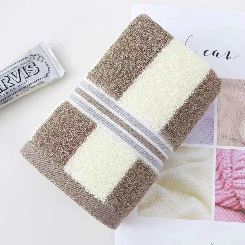 Rayas 100 toalla de algodón toalla facial para adultos suave y absorbente no se pierde 100% algodón engrosado al por mayor reembolso Specification image