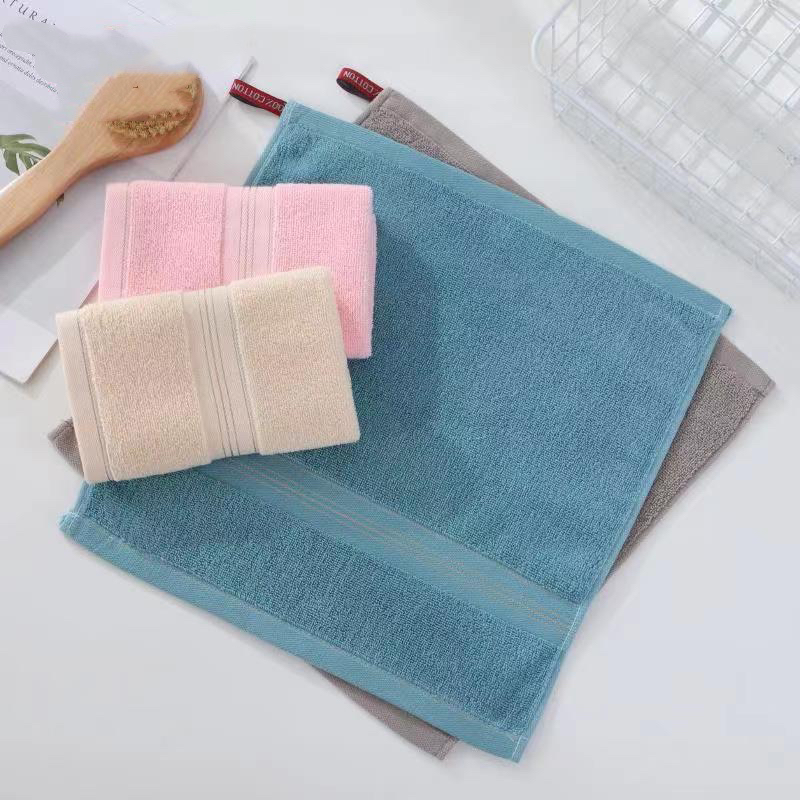 High-end bright silk small square towel, thickened and enlarged face towel, pure cotton, soft, absorbent and non-shedding, 32-strand thread, 35×35 details Picture