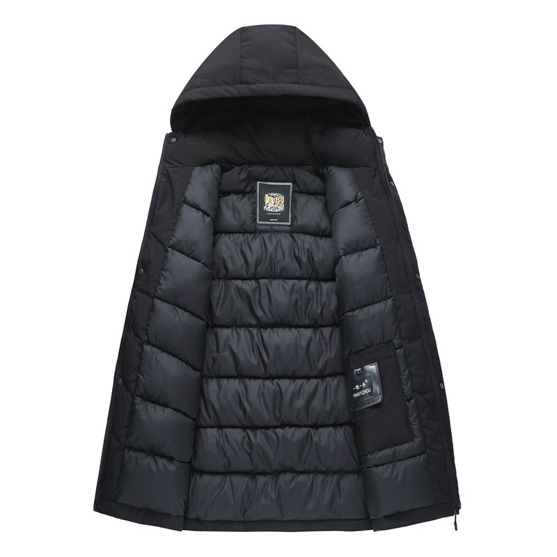 New 2021 men's mid-length cotton-padded jacket, loose winter coat, thickened warm cotton-padded jacket, middle-aged men's wear Application Scenario