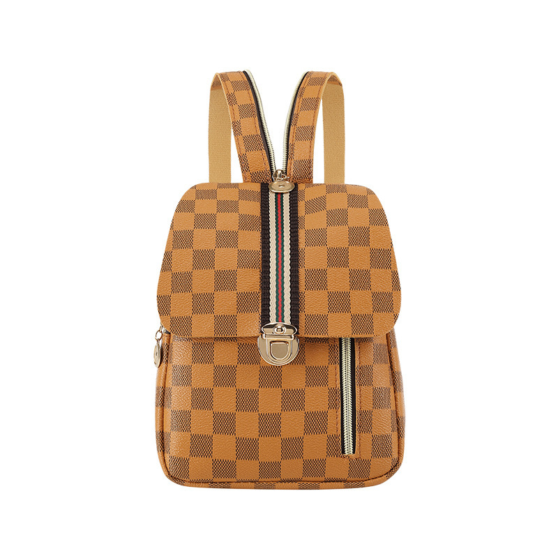 Hot small backpack backpack for women 2020 Casual printed checkered versatile new women's bag crossbody bag factory direct sales Item Picture