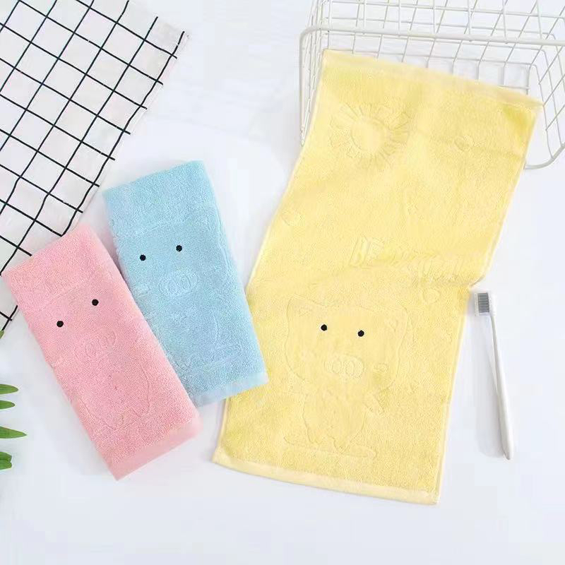 Children's towels, pure cotton household children's towels, water-absorbent, soft for washing, cute cartoon wholesale, baby children's towels, no shedding, little pigs