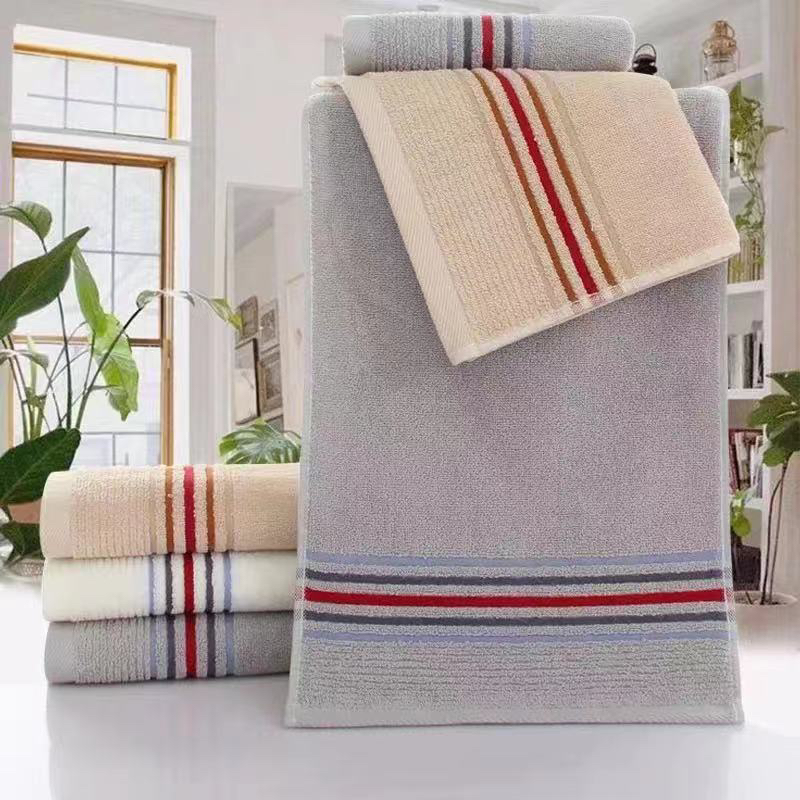 Pure cotton children's small towel, pure cotton rectangular striped absorbent children's towel, infant and toddler face towel, 25×50