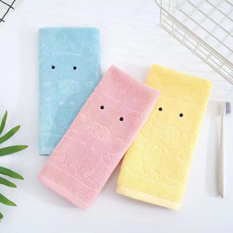 Toalla para niños toalla de algodón para el hogar absorbente suave para lavar la cara adorable dibujos animados wholesale baby toalla para niños no pierde el pelo cerdito Specification image