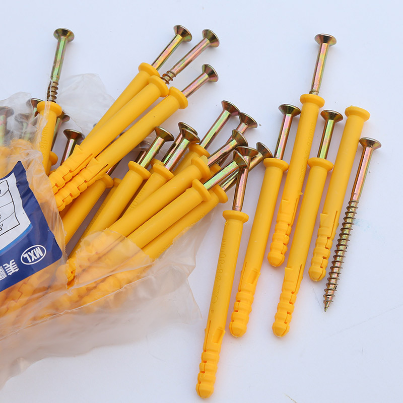 Wholesale of 45# steel small yellow fish expansion plugs, plastic expansion nails, nylon expansion bolts and expansion screws from the manufacturer