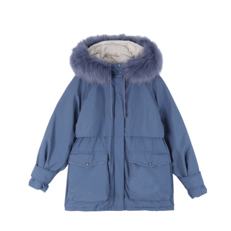Real photos of the 2021 winter new down cotton-padded jacket for women, mid-length style, overcoming the workwear, waist-cinching and thickened fashionable cotton-padded jacket for women Item Picture