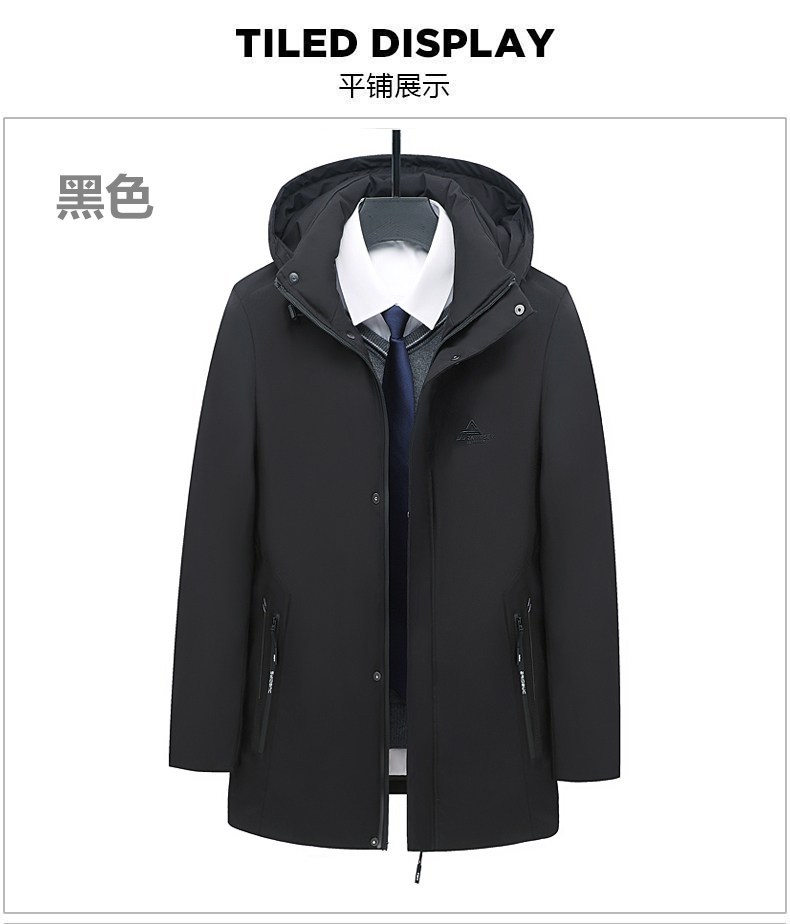 New 2021 men's mid-length cotton-padded jacket, loose winter coat, thickened warm cotton-padded jacket, middle-aged men's wear Item Picture