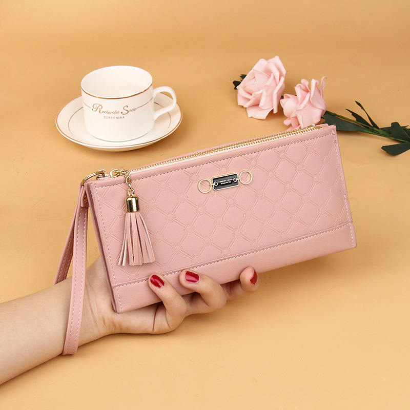 2021 new women's long purse zipper stylish clutch bag Korean mini multi-card female purse card bag