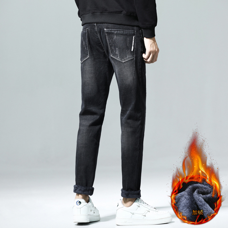 Winter fleece and thickened high-quality men's stretch loose straight-leg warm and trendy jeans manufacturer wholesale Application Scenario