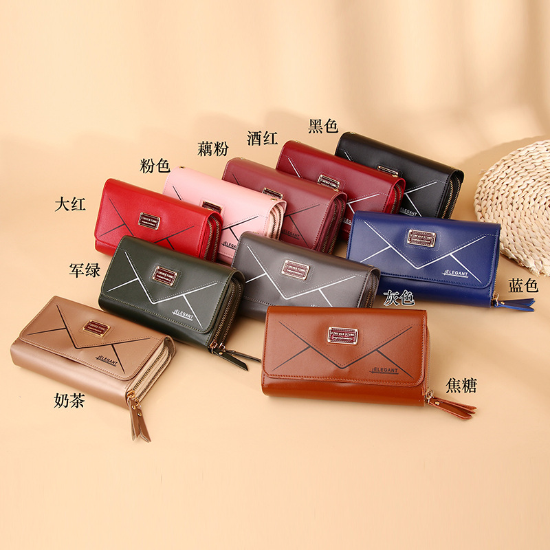 New women's wallet long cross-border mobile phone bag oblique cross hand bag Korean coin wallet card bag female wallet