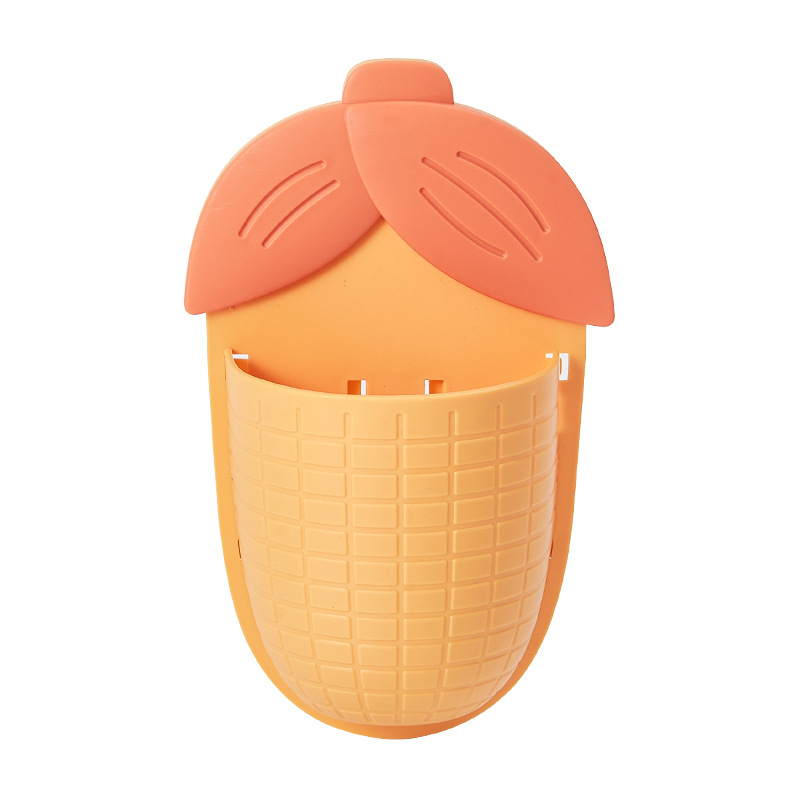 35823 Bathroom corn storage rack Wall-mounted without drilling, bathroom toilet washbasin, toothbrush holder, comb, toothpaste storage box Item Picture