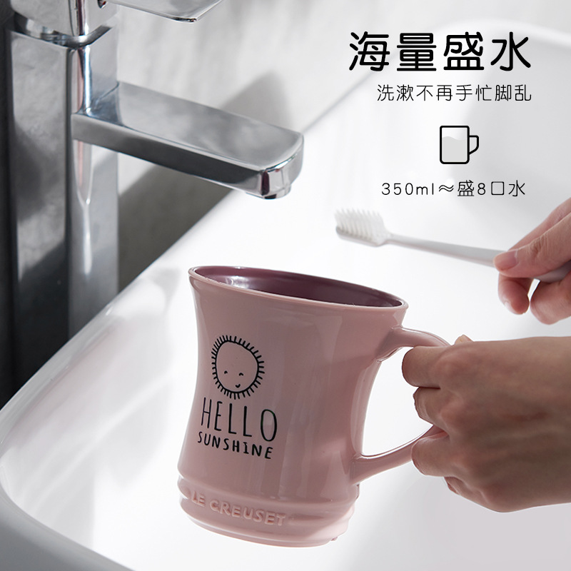Factory direct supply creative two-color mini waist drinking cup, large cup mouth mouthwash toothbrush cup, simple multi-color brushing cup Specification image