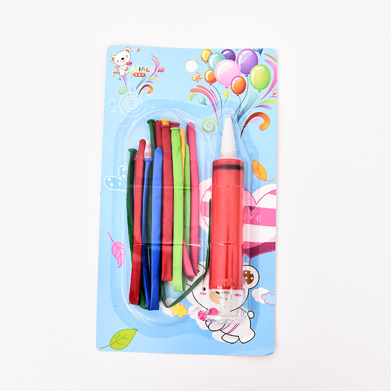Factory direct supply of air balloon blister packaging sleeves, air pumps, printed round balloons. Wholesale in stock. Xu Shengyou Specification image