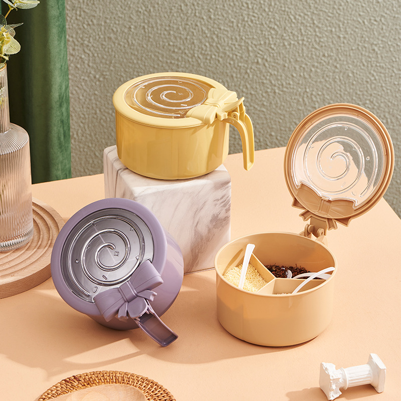2021 New creative covered seasoning storage box, lollipop seasoning box, seasoning jar, kitchen divided style seasoning jar Specification image
