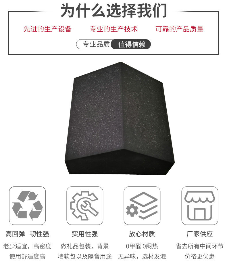 The manufacturer supplies special-shaped sponge, high-density dust-proof composite sponge lining, industrial shockproof special-shaped packaging sponge details Picture