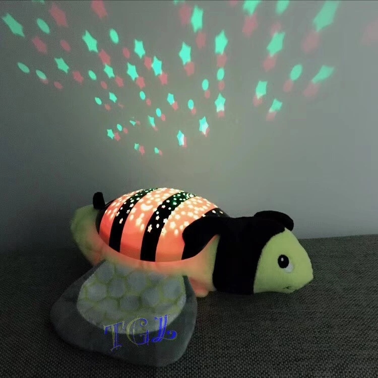 Cross-border children's animal electric music starry sky projection lamp Hippopotamus Elephant sleeping lamp Soothing sleep plush toy full figure