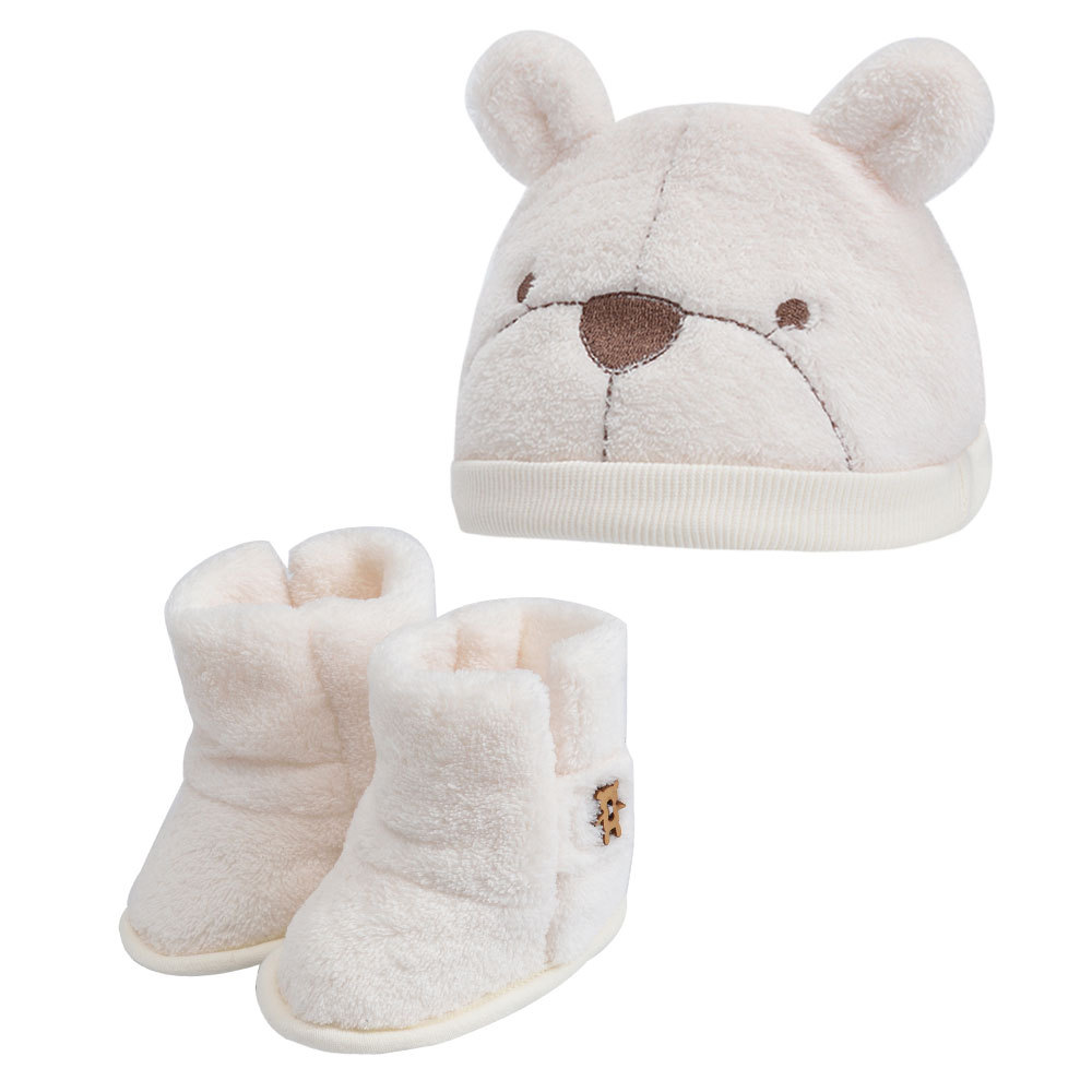 Foreign trade baby hat shoes foot set foot set cartoon boy and girl baby newborn head cap