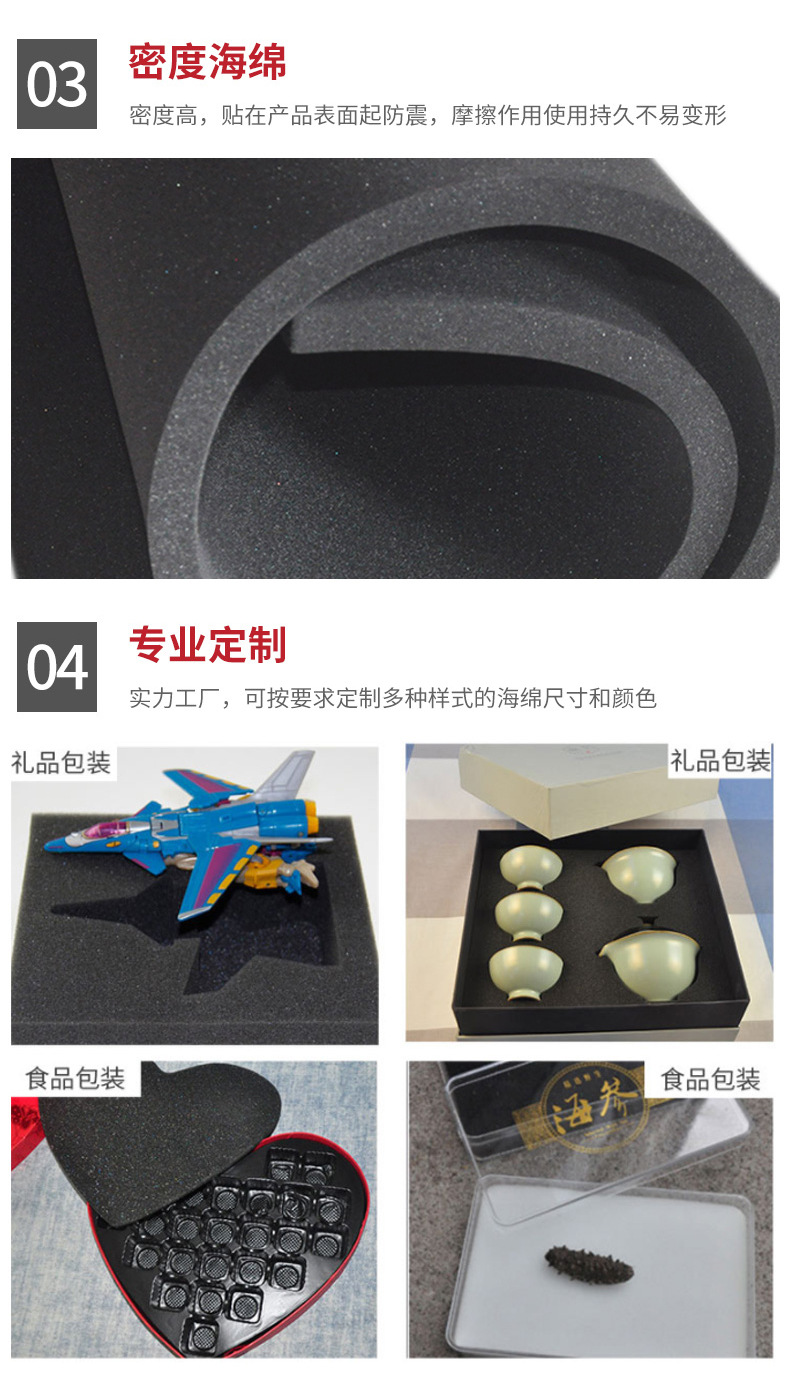 The manufacturer supplies black and white high-density sponge shockproof and flame-retardant sponge, polyurethane thin sponge protective covers and sponge strips Application Scenario