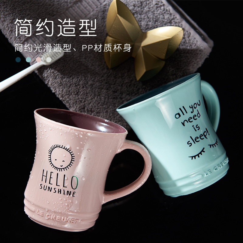Factory direct supply creative two-color mini waist drinking cup, large cup mouth mouthwash toothbrush cup, simple multi-color brushing cup