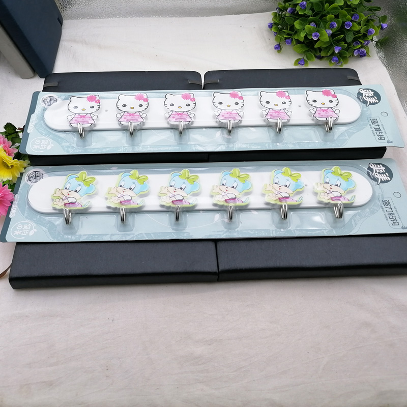 L1342 8802 Invisible Strong Six-Hook Restaurant Bedroom Sticky Hook Hook wholesale at Yiwu 2-yuan Store Item Picture