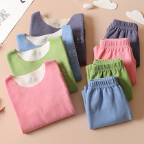 New autumn and winter AB face cashmere long Johns plus cashmere thickened children's cashmere cashmere thermal underwear set wholesale