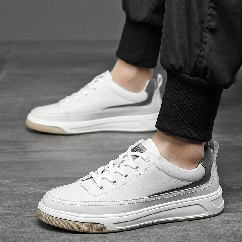 Men's shoes 202 spring new shoes casual leather shoes leather men Korean fashion all-match board shoes small white shoes men