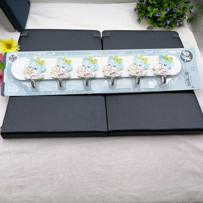 L1342 8802 Invisible Strong Six-Hook Restaurant Bedroom Sticky Hook Hook wholesale at Yiwu 2-yuan Store details Picture