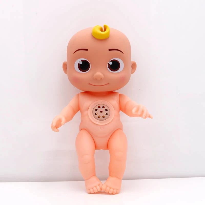Wholesale of cross-border new 14-inch watermelon school bus doll with full-body vinyl Cocomelon baby with music box Item Picture