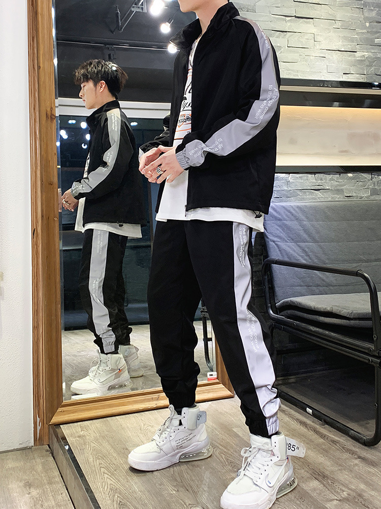 Hoodie suit autumn Korean edition fashion student casual sports suit hip hop brand spring and autumn with a handsome coat