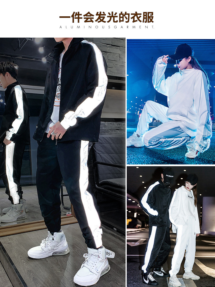 This autumn Korean-style trendy student casual sportswear set is a hip-hop streetwear brand that pairs well with a cool coat details Picture