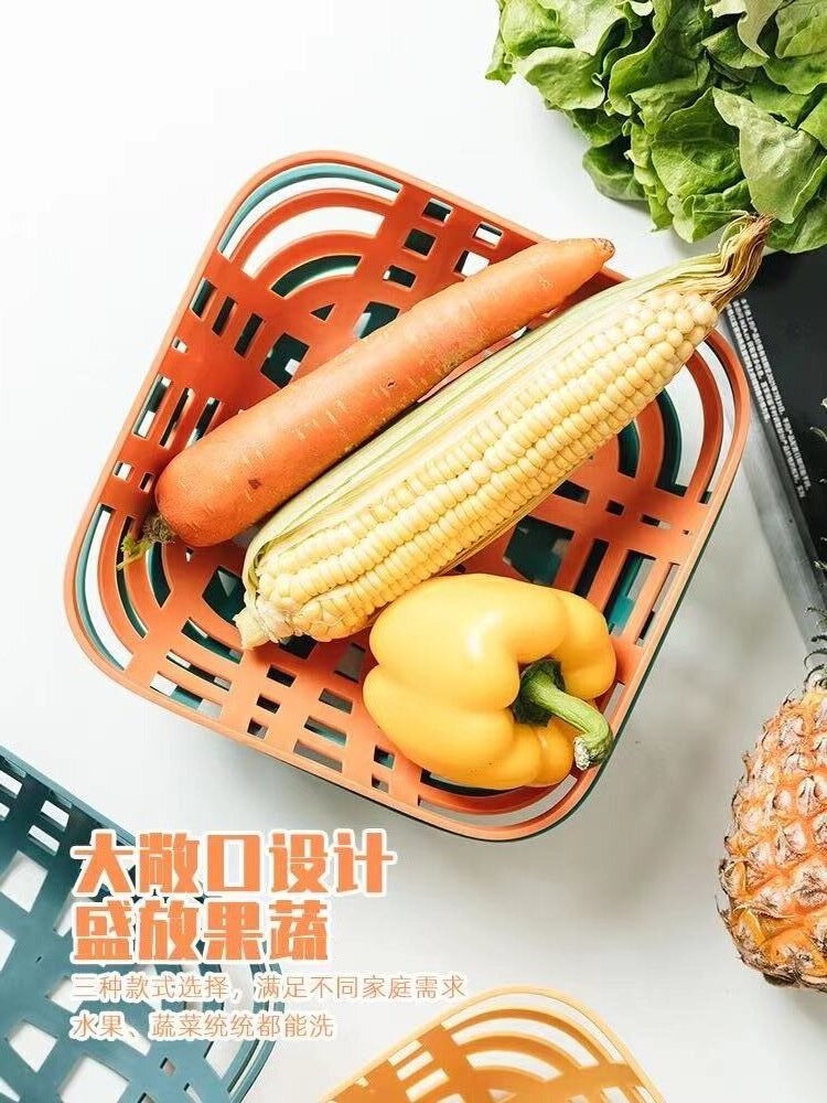 F1741 Square hollow bamboo woven fruit basket, fruit plate, fruit basin, fruit storage basket, 2-yuan store supply in Yiwu details Picture