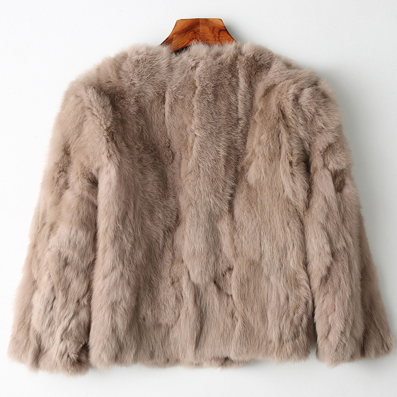Export trade, one-piece consignment of real rabbit fur coats for women, short style, new Korean style, slimming fur wholesale Specification image