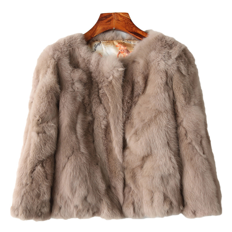 Export trade, one-piece consignment of real rabbit fur coats for women, short style, new Korean style, slimming fur wholesale details Picture
