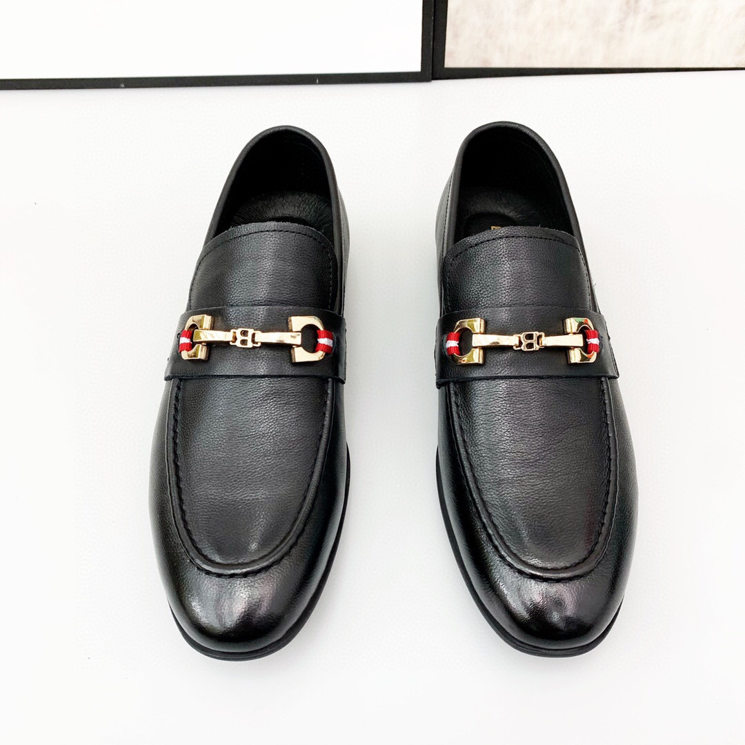 Men's leather shoes 202 New black business casual shoe cover foot single shoe flat shoe work shoes cattle shoes