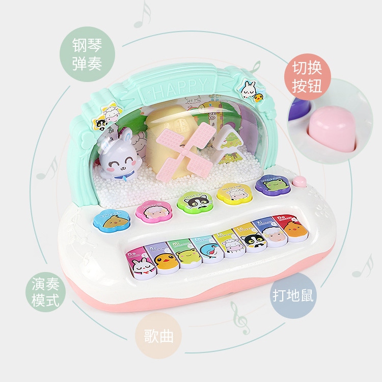 Children's music electronic organ, dreamy snowflake light music organ, educational and early learning multi-functional snowflake organ, girls' toy details Picture