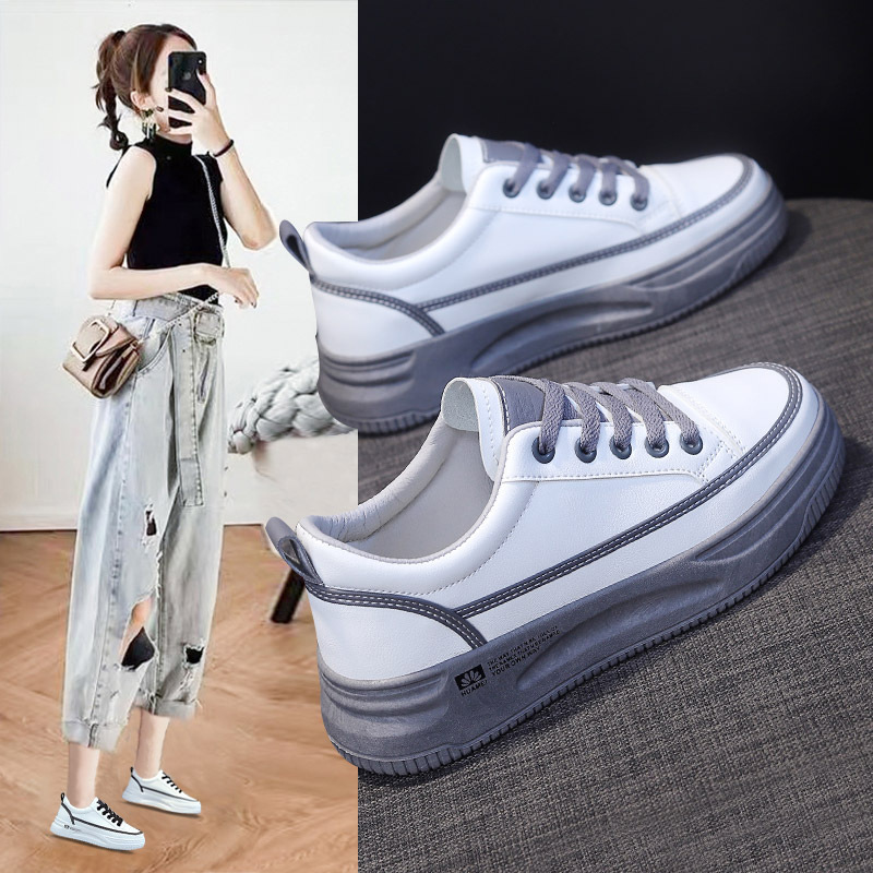 小白鞋子女202秋季新款韩版学生休闲白鞋女低帮厚底板鞋女2172
